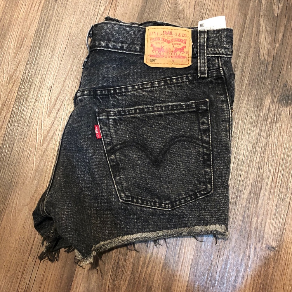 Levi’s black denim shorts